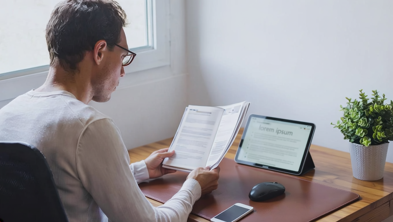 Business professional in a consultation setting representing a clear next step with IotaComm.